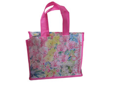 NEW LILLY PULITZER Flower & Tiger Print Reusable Shopping Bag Tote 11 x 9 x 6