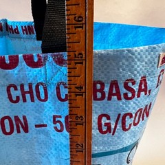 Blue Whale Tote Bag Recycled Feed Sack Vietnam Eco Market Beach Shopping Tote