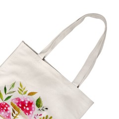 15″L x 19″H Reusable Canvas Mushroom Tote Bag,Grocery Bag,Beach Bag,Shopping Bag