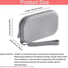 JOVAKIT Small Portable Silicone Makeup Bag for Women, Travel Dark Grey