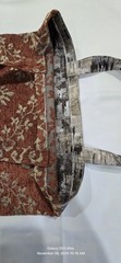 Traditional Pattern Foldable Fabric Reusable Shopping Bag Medium Brown Two-Piece