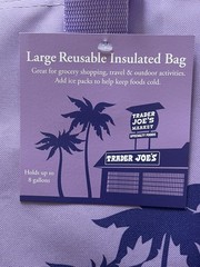 Trader Joe’s 8 Gallon Purple Reusable Bag Cooler Large Insulated Tote NWT
