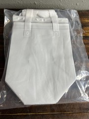 25 Pack White Reusable Non Woven Tote Bag 9.5″x14″ Grocery Shopping Gift Bags