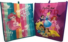 Set of 2 Disney Princess Tote Bags 15 x 13.5 x 6 inches. Party, Gift, Beach