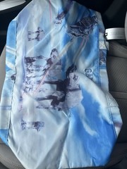 GAP Reusable Foldable Shopping Bag Blue/White All-Over Pattern 11×6 in