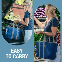 Collapsible Tote Basket – Reusable Grocery Tote Polypropylene for Pantry Shelves