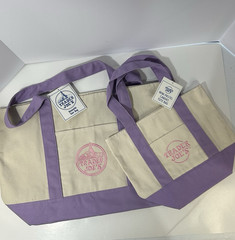 Trader Joe’s Large And Mini Lavender Canvas Tote Bag Set Of 2 New w/ Tags