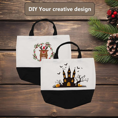 10 Pack Sublimation Tote Bags Polyester Blank Canvas DIY Craft Bags