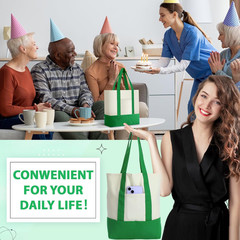 24 Pcs Mini Canvas Tote Bags Bulk with Pocket Small Sublimation Blank Canvas Tot