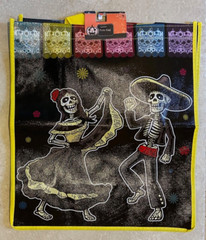 Legacy NWT Dia De Los Muertos Reusable Tote Bag Mariachi Folklorico Skeleton