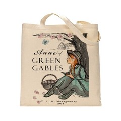 Anne of Green Gables by Lucy Maud Montgomery tote bag. Book Bag. Library bag.