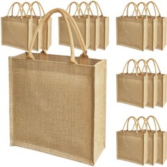 15pcs Jute handbags Reusable Vertical Burlap Tote bags with Waterproof Liner …