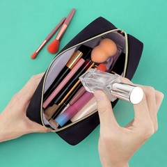 Baipilu Beach Lover Gift Makeup Bag Funny Sea Lovers Gifts for Women black