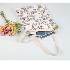 Cartoon Quotes Inspired Canvas Tote Bag Cartoon Musical Gift Shoulder Bag for…