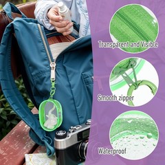Qianyu Clear Mini Waterproof Zipper Makeup Bag Small Rose Red Green Purple