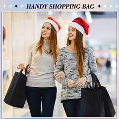 60 PCS Black Non Woven Reusable Grocery Bags Foldable 3 Sizes Bulk Tote
