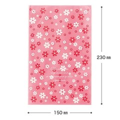 HEADS LVF-OP4 Lovely Flower OPP Gift Bags Made in Japan Pink 150mm W x 230mm H
