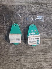 2x Good Vibes Only Hippie retro Flower Power Key Chain Double Ring New & Sealed