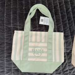 Trader Joe’s Mini Striped Canvas Tote Bag Set of 4 newest drop
