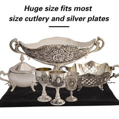 LEIFIDE 2 Pcs Large Size Silver Storage Bags Anti Tarnish 30″ x 24″, Black