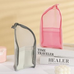 Standing Toiletry Bag | Portable 22*13*13cm/8.66*5.12*5.12in, Pink+Grey
