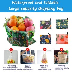 DXMWWTP 4 Pack Foldable Reusable Shopping Bags,Tote Bags,Travel Grocery Bags …