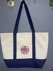 TRADER JOE’S LARGE CANVAS BAG HEAVY COTTON REUSABLE SHOPPING BAG LARGE NAVY BLUE