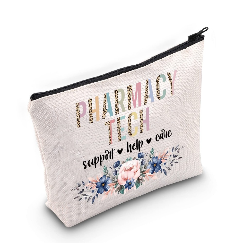 LEVLO Pharmacy Technician Cosmetic Make Up Bag Pharmacist Gift Tech