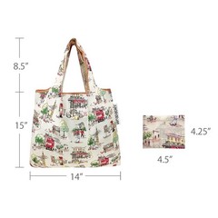 Small Foldable Tote Nylon Reusable Grocery Shopping Bag England Flag Print