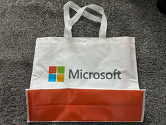 Microsoft shopping bag with snap button closure