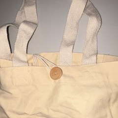 OCREVUS Ocrelizumab Medium Canvas Reusable Tote Bag Beige Logo 12x12x6