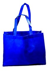 3-Pack Lot Reusable Eco-Friendly Non-Woven Blue Grocery Shopping B