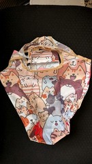 Foldable Reusable Nylon Shopping Bag Multicolor Animal Cat Print