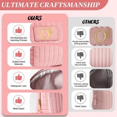 BagUrshion Monogrammed Make Up Bags for 9.25″L x 2.75″W x 6.69″H, Pink
