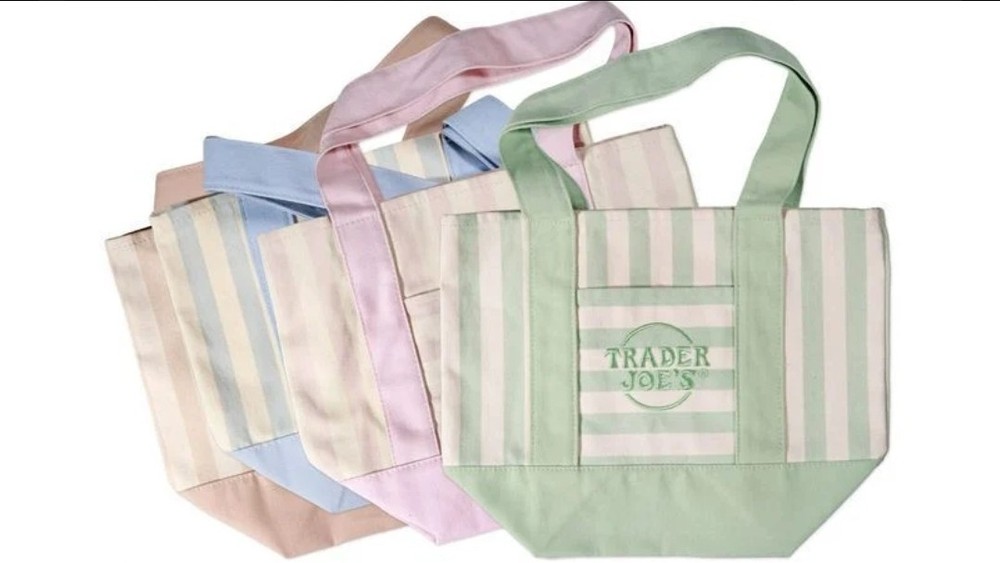 NWT Trader Joe’s Striped Canvas Mini Tote Set of 4 Summer 2026 In Hand Ships Now