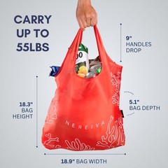 4 Pack Foldable Grocery Bags Large Reusable Shopping Totes Multi Color Pouch