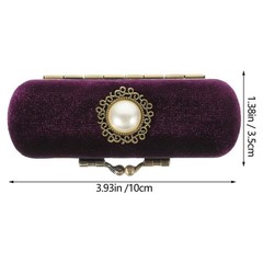 Alipis Retro Vintage Lipstick Box with Mirror – Compact Lip 10×3.5cm, Purple
