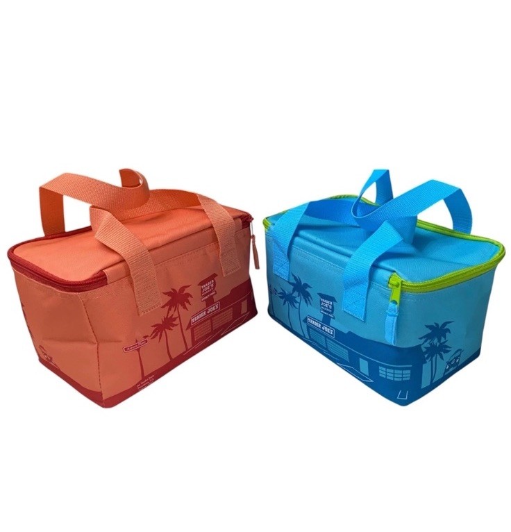 2 Trader Joe’s Mini Insulated Lunch Tote Bag Bundle Limited Sea Blue Peach 🛍️🍑