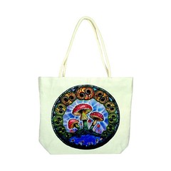 DuBois Mushrooms Jute Rope Handled Tote Bag Design – 16″ x 15″ x 5″