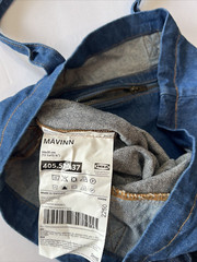 IKEA MAVINN Denim Bag Blue 13 ½ x 13 ¾” New