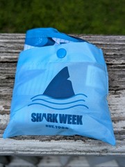 Shark Week Polyester Semi-sheer Canvas Reusable Shopping Beach Tote Bag 15×20