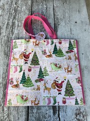 Marshalls Christmas🎄PINK SANTA Large Reusable Shopping Tote Bag Eco-Friendly⭐️