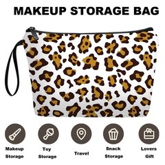 JIEXAGEZOS Personalized leopard print Makeup Bag black-large, Leopard Pattern