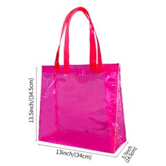 Transparent PVC Waterproof Makeup Bag Women Travel Shopping Handbag Tote Bag