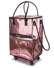 Reusable Grocery Bag on 5 Wheels, Foldable Rolling Tote Bag with Handle and Zipp