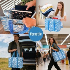 2 Pack Reusable Large Grocery Bags With Zipper Spring Breeze Waterproof