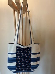 HANDMADE CANVAS MARKET BAG – PATRIOTIC FLAGS – REUSABLE STURDY / ONE OF A KIND