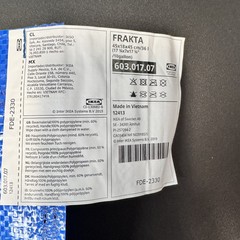 IKEA FRAKTA Medium Blue Shopping Bag – 2 count – size 10 Gallon 17 ¾x7x17 ¾ New