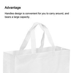 30x40cm Reusable Gift Bag, 10Pcs Horizontal Style Non-Woven, White