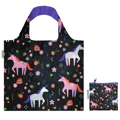 Wrapables Large Reusable Shopping Tote Bags (Set of 3), Kitty, Unicorn, Bunny